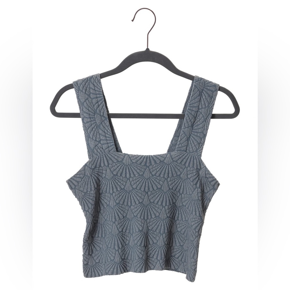 Free People Inspired Blue/Green Textured Camisole Tank Top Shirt